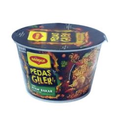 Maggi Instant Noodles Cup Pedas Giler - Ayam Bakar/Tom Yummz (98kg)