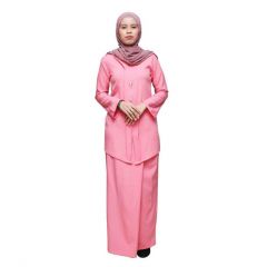 Mikayla Long Kebaya Plain (M) - Pink