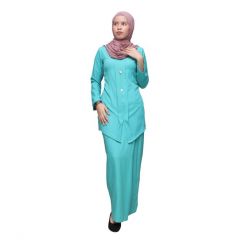 Mikayla Long Kebaya Plain (L) - Turquoise
