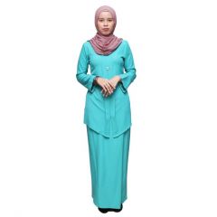 Mikayla Long Kebaya Plain (XL) - Turquoise
