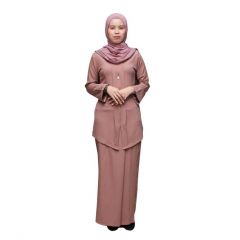 Mikayla Long Kebaya Plain (XL) - Brown