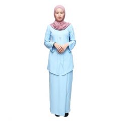 Mikayla Long Kebaya Plain (XL) - Blue